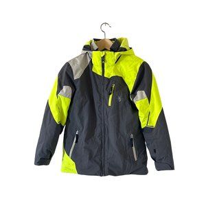 Spyder Kids Raincoat in Neon Yellow and Gray